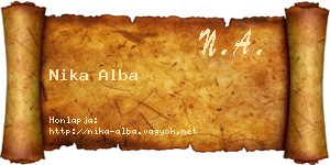 Nika Alba névjegykártya